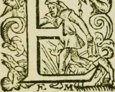 An illustration from Causes de la séparation de biens et d'habitation d'entre damoiselle Catherine Arnauld et Me Isaac Le Maistre son mary... et après sont imprimés les arrests intervenus entre lesdites parties..., 1619, leaf 68