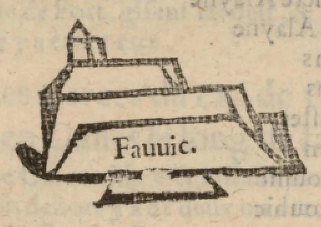 An illustration from Le Grand routier, pilotage et encrage de mer, tant des parties de France, Bretaigne, Angleterre que haultes Alemaignes... revueu et corrigé, 1571, leaf 104
