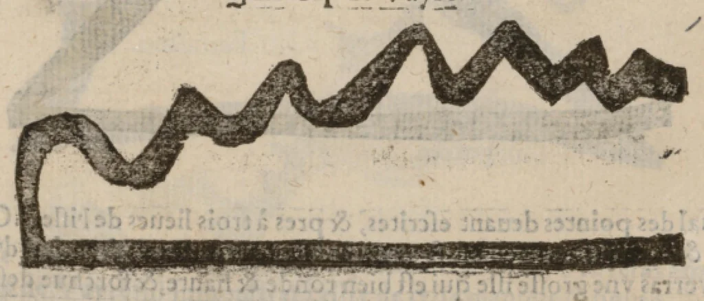 An illustration from Le Grand routier, pilotage et encrage de mer, tant des parties de France, Bretaigne, Angleterre que haultes Alemaignes... revueu et corrigé, 1571, leaf 64