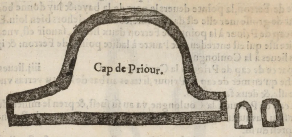 An illustration from Le Grand routier, pilotage et encrage de mer, tant des parties de France, Bretaigne, Angleterre que haultes Alemaignes... revueu et corrigé, 1571, leaf 70