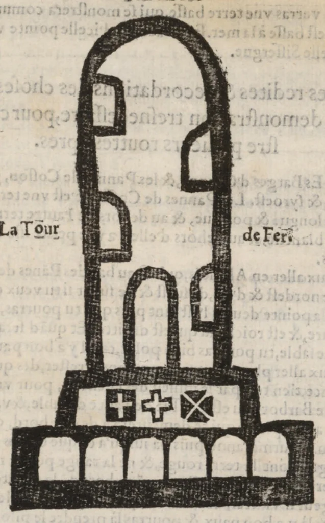 An illustration from Le Grand routier, pilotage et encrage de mer, tant des parties de France, Bretaigne, Angleterre que haultes Alemaignes... revueu et corrigé, 1571, leaf 72