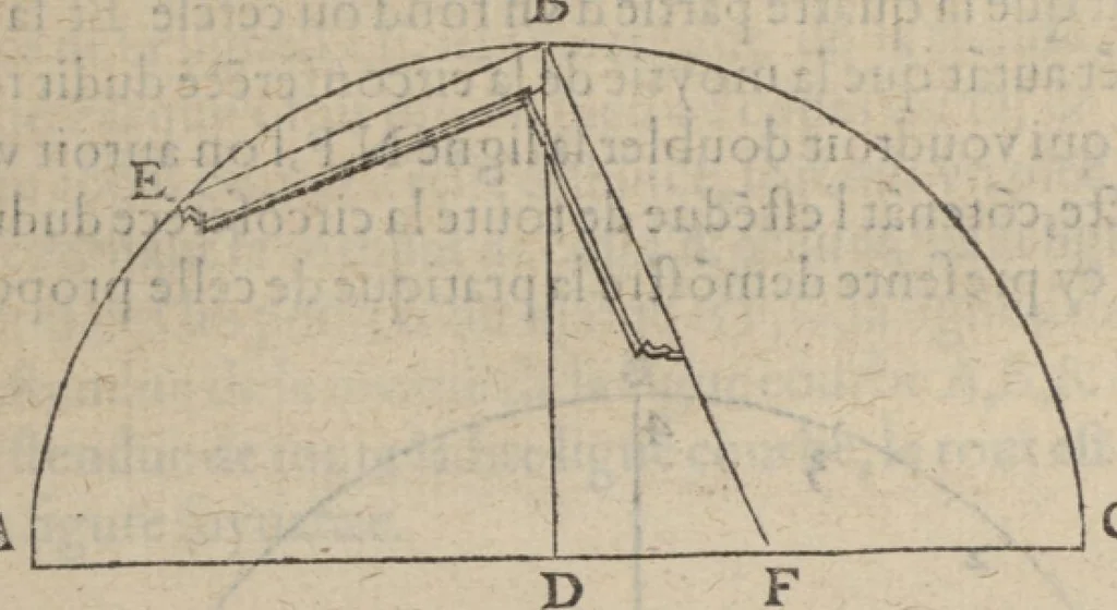 An illustration from Geometrie et horlogiographie pratique. Par Jean Bullant, architecte de haut & puissant seigneur, Monseigneur le duc de Montmorency, pair, & connestable de France., 1599, leaf 19