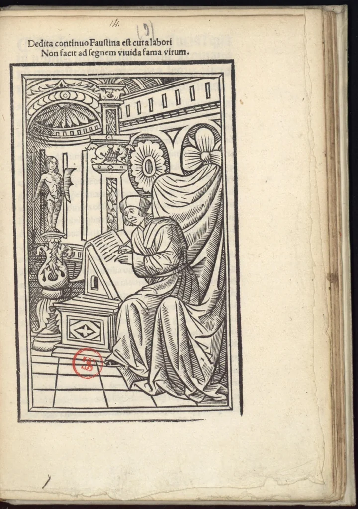An illustration from Lex secunda de origine juris in qua in primis juris origo : deinde Romanorum magistratus : preterea legum auctores continentur. Pomponius., 1510, leaf 8