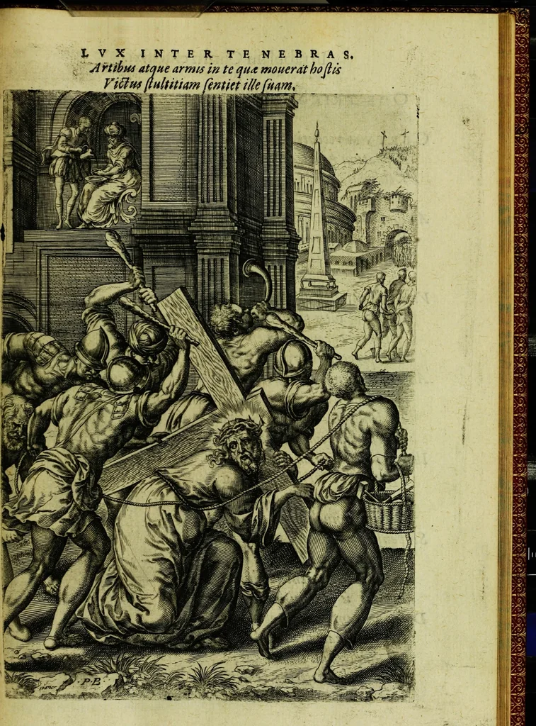 An illustration from Humanae salutis monumenta, 1583, leaf 135