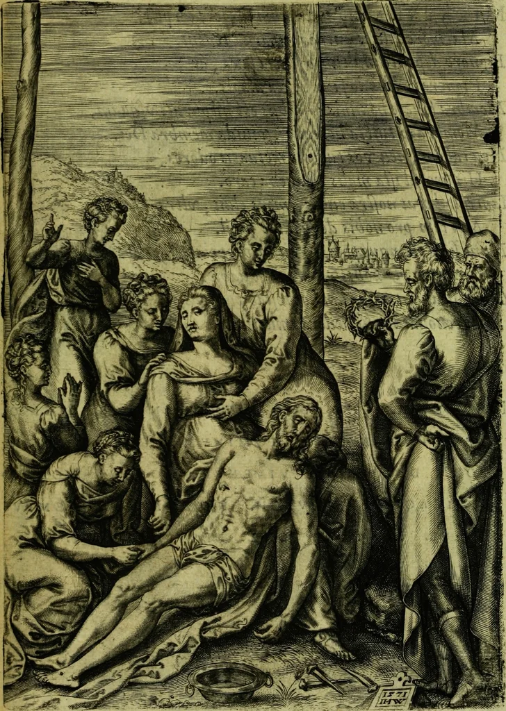An illustration from Humanae salutis monumenta, 1583, leaf 139