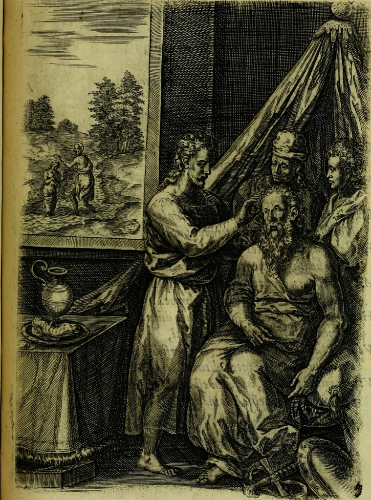 An illustration from Humanae salutis monumenta, 1583, leaf 153
