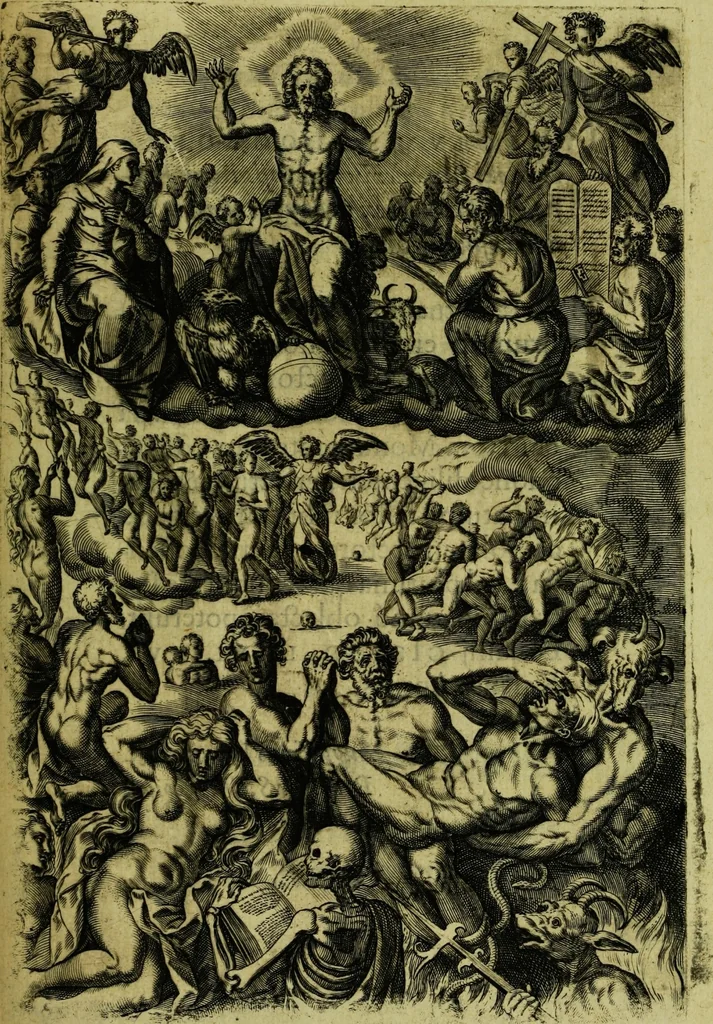 An illustration from Humanae salutis monumenta, 1583, leaf 155
