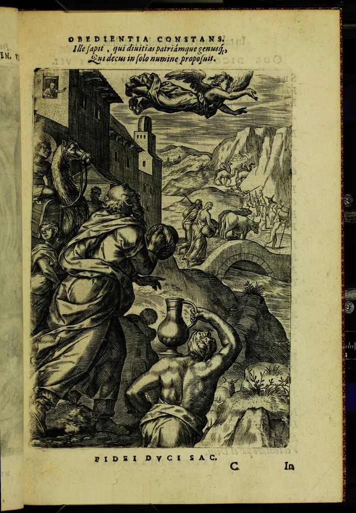 An illustration from Humanae salutis monumenta, 1583, leaf 25