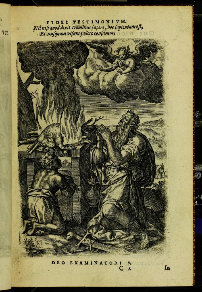 An illustration from Humanae salutis monumenta, 1583, leaf 27