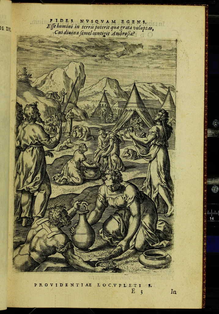 An illustration from Humanae salutis monumenta, 1583, leaf 45