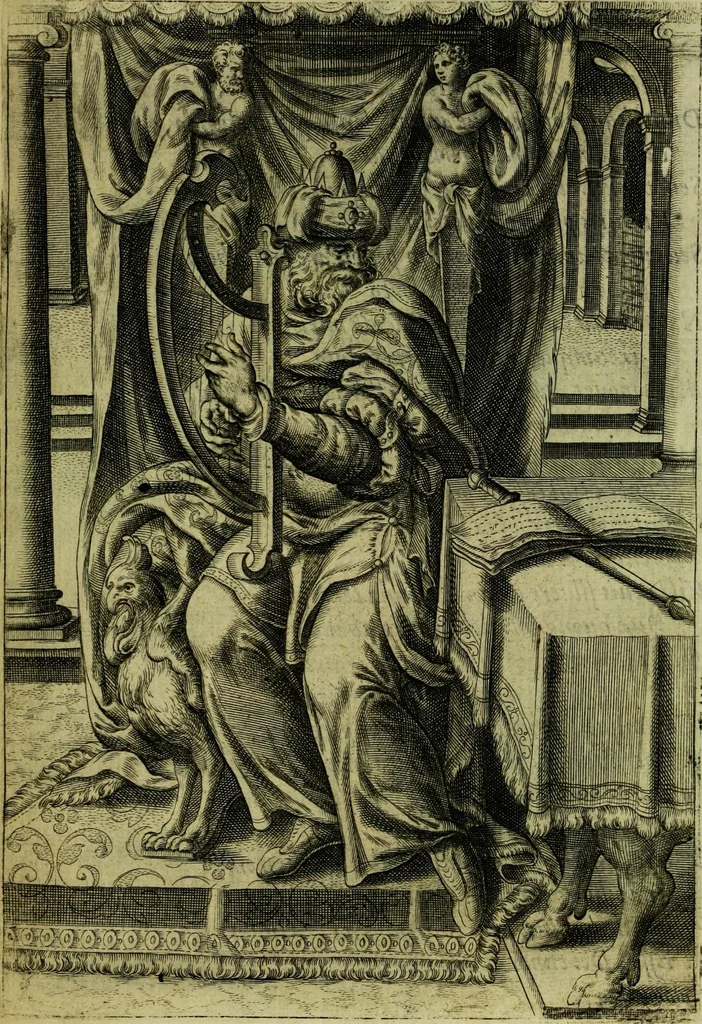An illustration from Humanae salutis monumenta, 1583, leaf 61