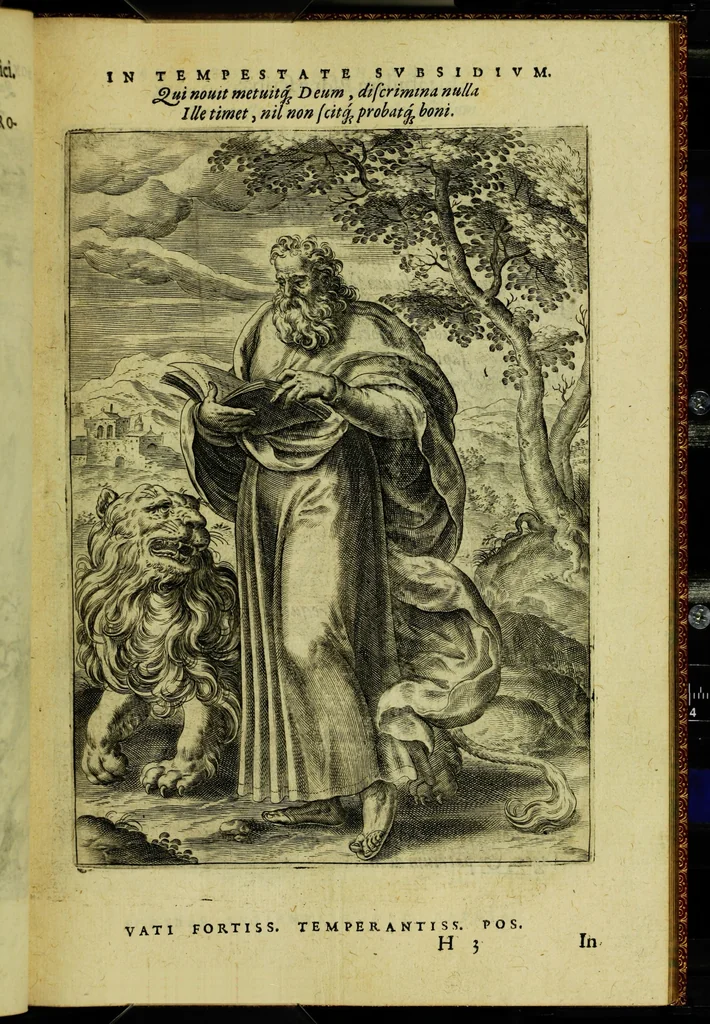 An illustration from Humanae salutis monumenta, 1583, leaf 69