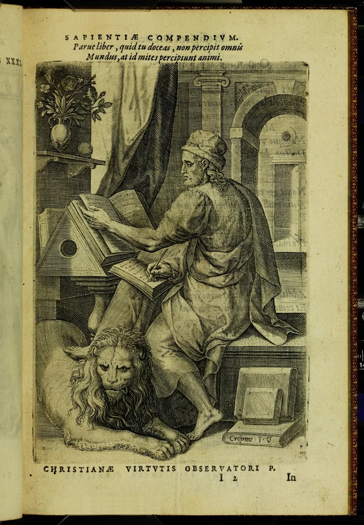An illustration from Humanae salutis monumenta, 1583, leaf 75