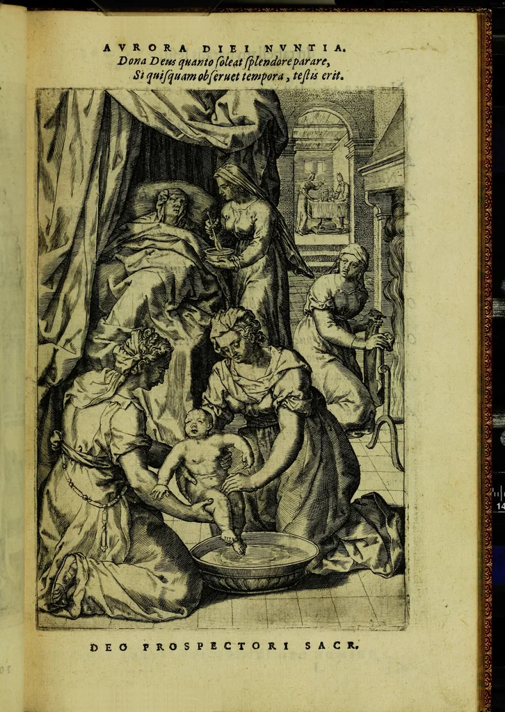 An illustration from Humanae salutis monumenta, 1583, leaf 87
