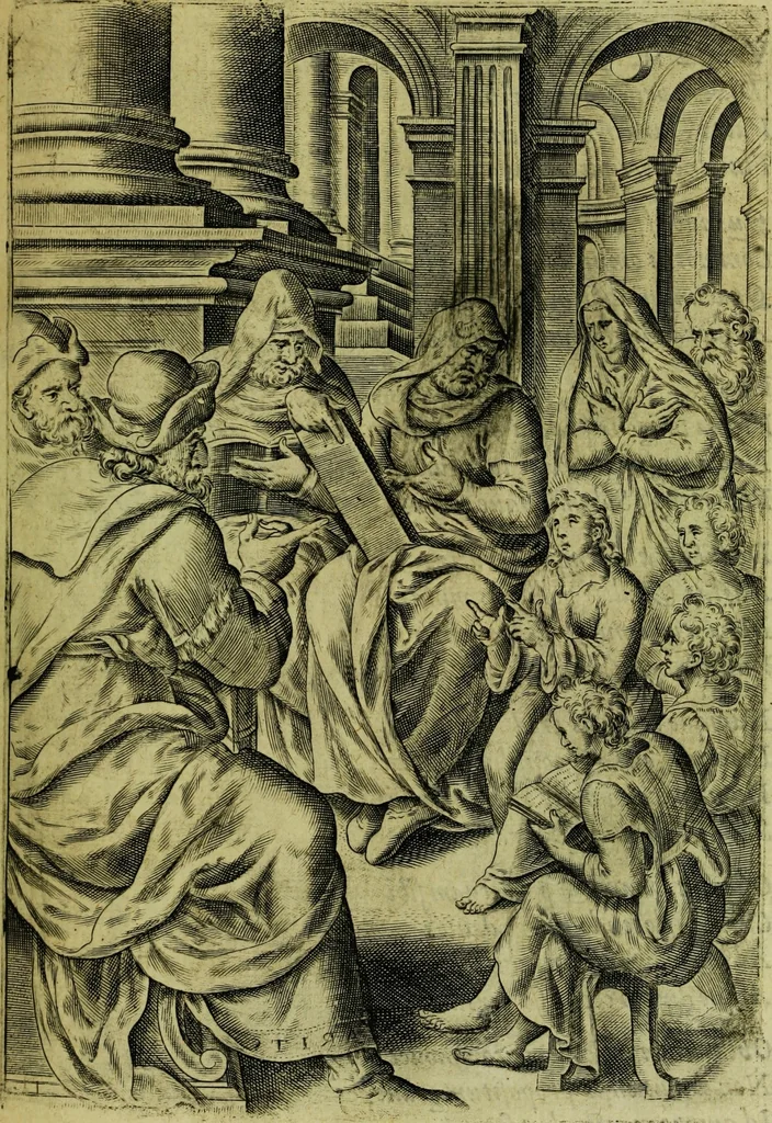 An illustration from Humanae salutis monumenta, 1583, leaf 97