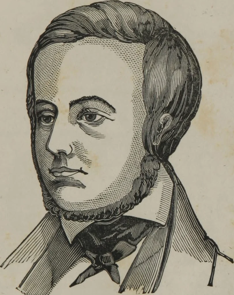 An illustration from Coombs's standard phrenology : exhibiting the exact phrenological admeasurements of above fifty distinguished and extraordinary personages, of both sexes : with skulls of the various nations of the world : embellished with above 50 engravings, and poetical descriptions of beauty, intellect, and physiognomy : with observations explanatory of the science, adapted to the character of [blank], 1841, leaf 34