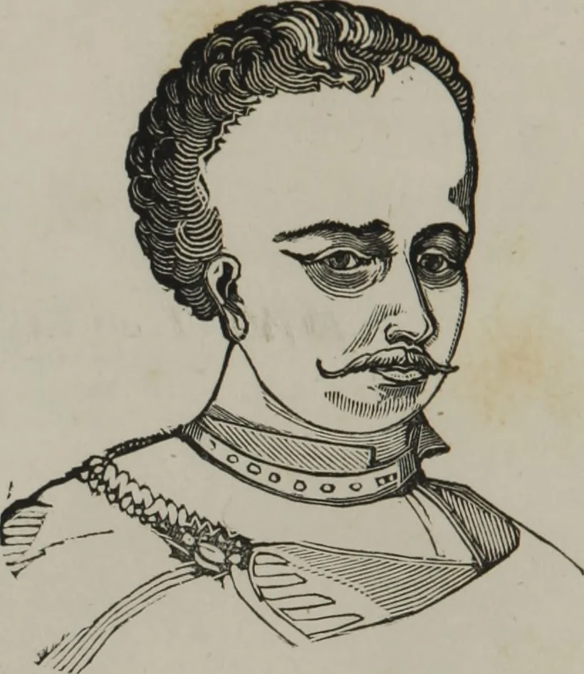 An illustration from Coombs's standard phrenology : exhibiting the exact phrenological admeasurements of above fifty distinguished and extraordinary personages, of both sexes : with skulls of the various nations of the world : embellished with above 50 engravings, and poetical descriptions of beauty, intellect, and physiognomy : with observations explanatory of the science, adapted to the character of [blank], 1841, leaf 37