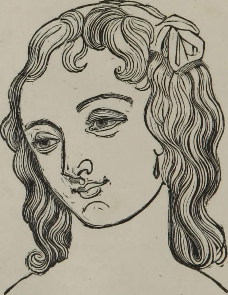An illustration from Coombs's standard phrenology : exhibiting the exact phrenological admeasurements of above fifty distinguished and extraordinary personages, of both sexes : with skulls of the various nations of the world : embellished with above 50 engravings, and poetical descriptions of beauty, intellect, and physiognomy : with observations explanatory of the science, adapted to the character of [blank], 1841, leaf 43