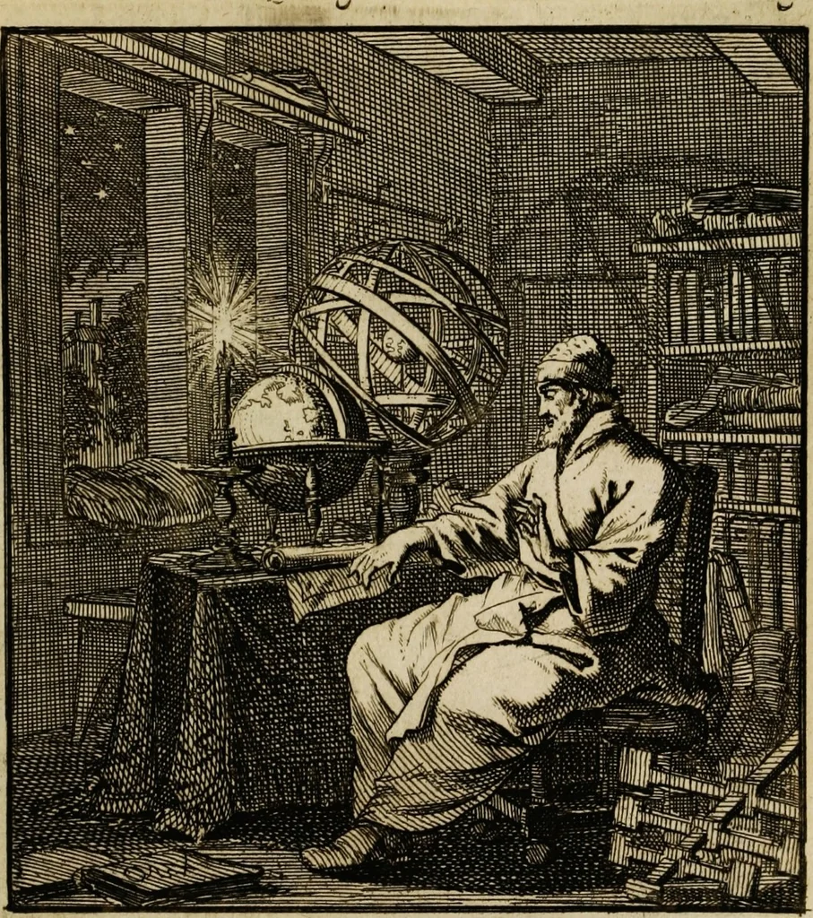 An illustration from Spiegel van het menselyk bedryf: vertoonende honderd verscheiden ambachten, konstig afgebeeld en met godlyke spreuken en stichtelyke verzen verryke, 1730, leaf 187
