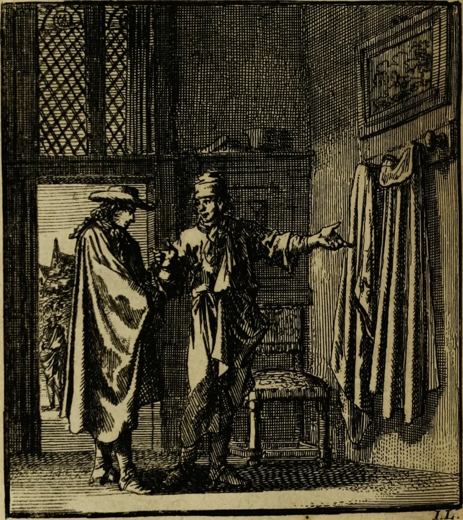 An illustration from Spiegel van het menselyk bedryf: vertoonende honderd verscheiden ambachten, konstig afgebeeld en met godlyke spreuken en stichtelyke verzen verryke, 1730, leaf 290