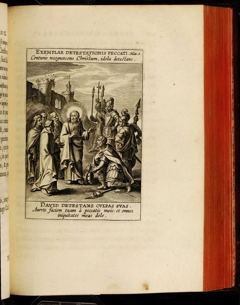 An illustration from Sacrum oratorium piarum imaginum immaculatae Mariae et animae creatae ac baptismo, poenitentia, et eucharistia innouatae [electronic resource]: ars noua bene viuendi et moriendi, sacris piarum imaginum emblematis figurata & illustrata, 1634, leaf 353