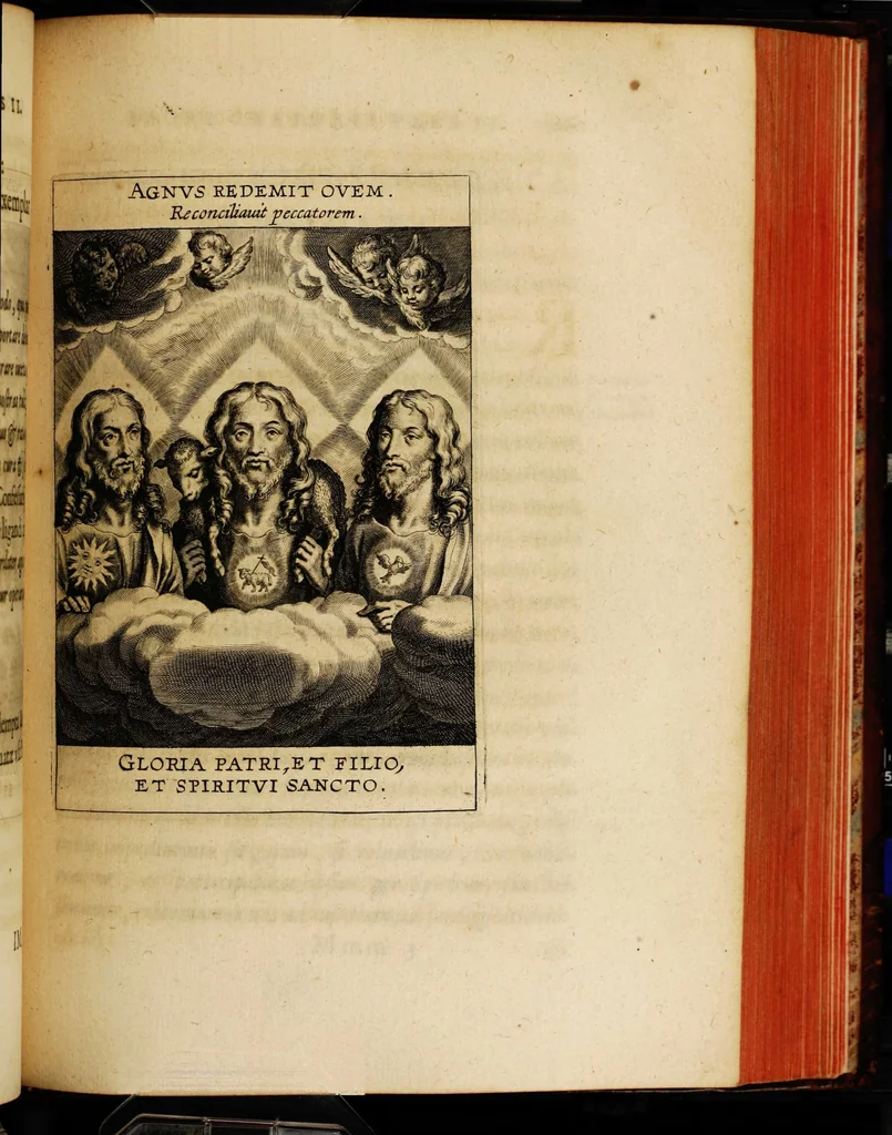 An illustration from Sacrum oratorium piarum imaginum immaculatae Mariae et animae creatae ac baptismo, poenitentia, et eucharistia innouatae [electronic resource]: ars noua bene viuendi et moriendi, sacris piarum imaginum emblematis figurata & illustrata, 1634, leaf 485