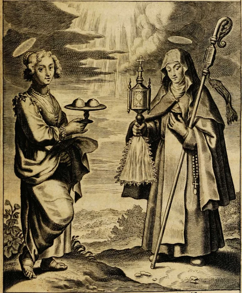 An illustration from Sacrum oratorium piarum imaginum immaculatae Mariae et animae creatae ac baptismo, poenitentia, et eucharistia innouatae [electronic resource]: ars noua bene viuendi et moriendi, sacris piarum imaginum emblematis figurata & illustrata, 1634, leaf 573
