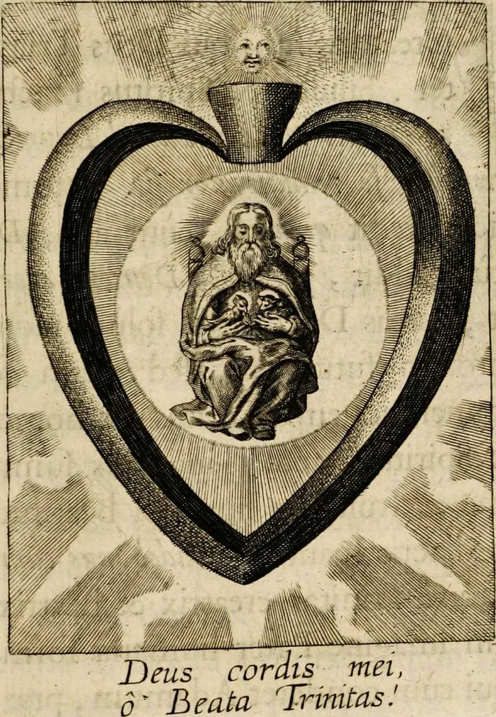 An illustration from Sacrum oratorium piarum imaginum immaculatae Mariae et animae creatae ac baptismo, poenitentia, et eucharistia innouatae [electronic resource]: ars noua bene viuendi et moriendi, sacris piarum imaginum emblematis figurata & illustrata, 1634, leaf 705