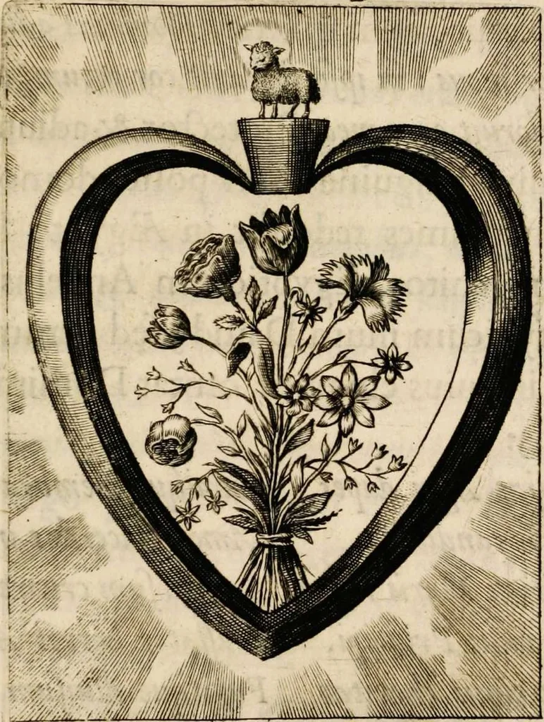 An illustration from Sacrum oratorium piarum imaginum immaculatae Mariae et animae creatae ac baptismo, poenitentia, et eucharistia innouatae [electronic resource]: ars noua bene viuendi et moriendi, sacris piarum imaginum emblematis figurata & illustrata, 1634, leaf 751