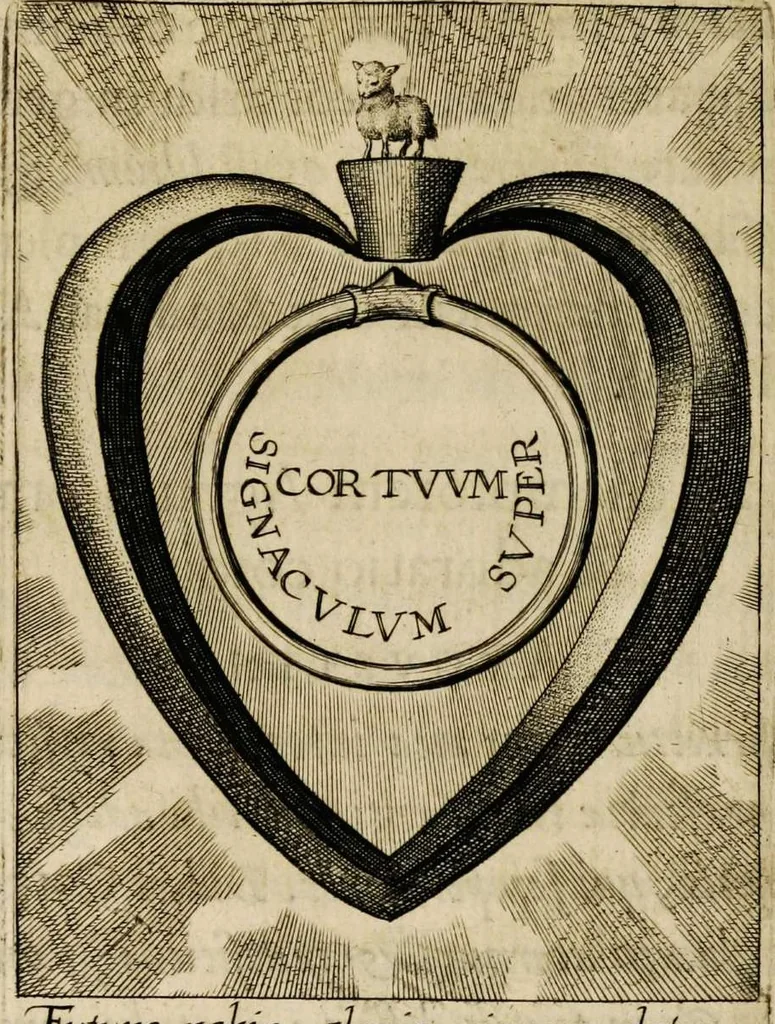 An illustration from Sacrum oratorium piarum imaginum immaculatae Mariae et animae creatae ac baptismo, poenitentia, et eucharistia innouatae [electronic resource]: ars noua bene viuendi et moriendi, sacris piarum imaginum emblematis figurata & illustrata, 1634, leaf 756