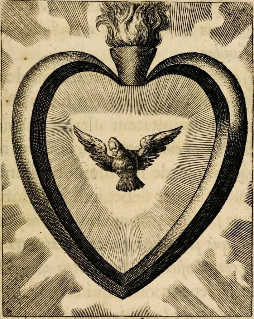 An illustration from Sacrum oratorium piarum imaginum immaculatae Mariae et animae creatae ac baptismo, poenitentia, et eucharistia innouatae [electronic resource]: ars noua bene viuendi et moriendi, sacris piarum imaginum emblematis figurata & illustrata, 1634, leaf 763
