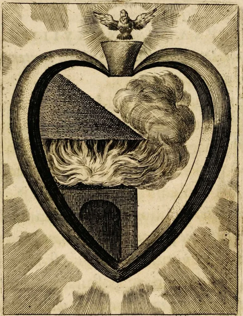 An illustration from Sacrum oratorium piarum imaginum immaculatae Mariae et animae creatae ac baptismo, poenitentia, et eucharistia innouatae [electronic resource]: ars noua bene viuendi et moriendi, sacris piarum imaginum emblematis figurata & illustrata, 1634, leaf 775