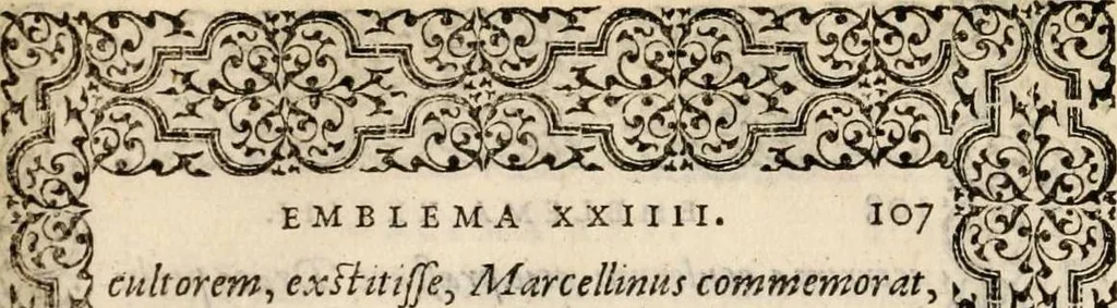 An illustration from Hadriani Iunii medici Emblemata, ad D. Arnoldum Cobelium [electronic resource]: eiusdem Aenigmatum libellus, ad D. Arnoldum Rosenbergum, 1565, leaf 113