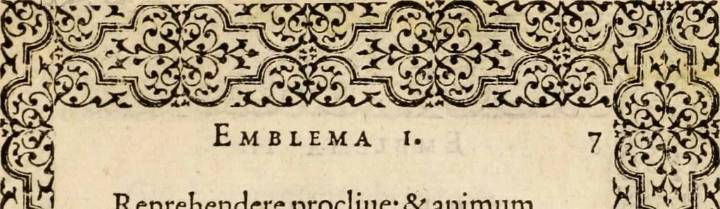 An illustration from Hadriani Iunii medici Emblemata, ad D. Arnoldum Cobelium [electronic resource]: eiusdem Aenigmatum libellus, ad D. Arnoldum Rosenbergum, 1565, leaf 13