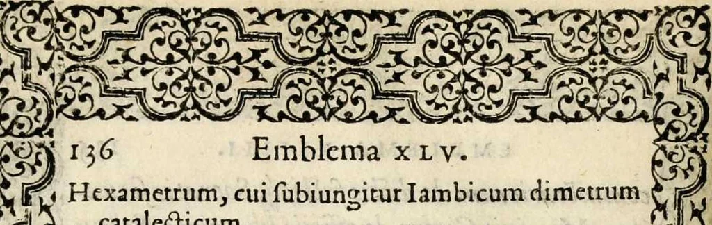 An illustration from Hadriani Iunii medici Emblemata, ad D. Arnoldum Cobelium [electronic resource]: eiusdem Aenigmatum libellus, ad D. Arnoldum Rosenbergum, 1565, leaf 142