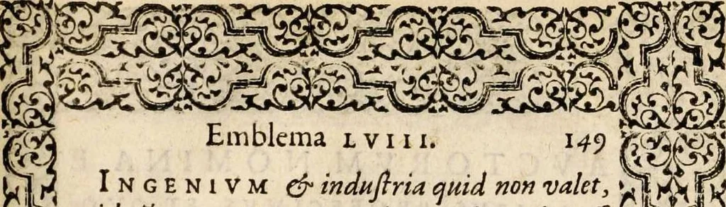 An illustration from Hadriani Iunii medici Emblemata, ad D. Arnoldum Cobelium [electronic resource]: eiusdem Aenigmatum libellus, ad D. Arnoldum Rosenbergum, 1565, leaf 155