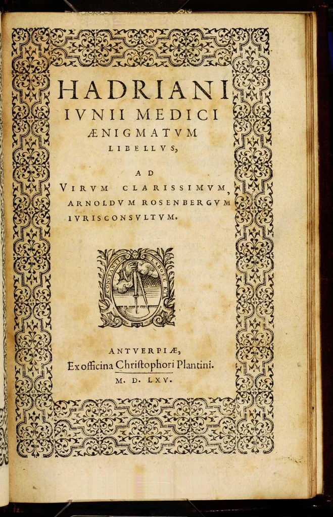 An illustration from Hadriani Iunii medici Emblemata, ad D. Arnoldum Cobelium [electronic resource]: eiusdem Aenigmatum libellus, ad D. Arnoldum Rosenbergum, 1565, leaf 159
