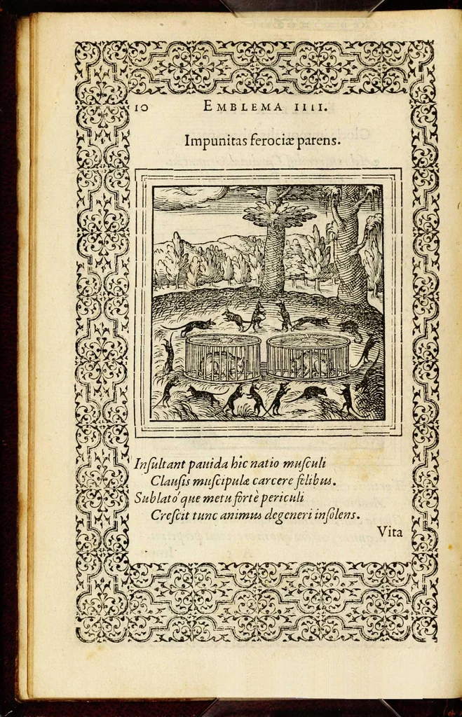 An illustration from Hadriani Iunii medici Emblemata, ad D. Arnoldum Cobelium [electronic resource]: eiusdem Aenigmatum libellus, ad D. Arnoldum Rosenbergum, 1565, leaf 16