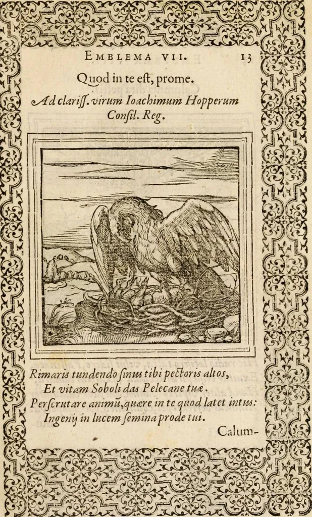 An illustration from Hadriani Iunii medici Emblemata, ad D. Arnoldum Cobelium [electronic resource]: eiusdem Aenigmatum libellus, ad D. Arnoldum Rosenbergum, 1565, leaf 19