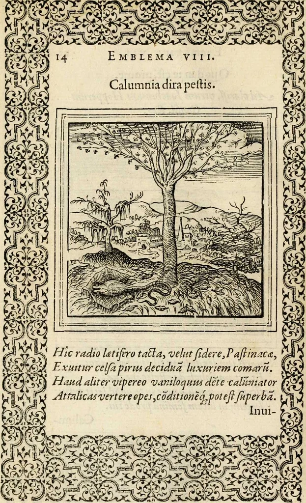 An illustration from Hadriani Iunii medici Emblemata, ad D. Arnoldum Cobelium [electronic resource]: eiusdem Aenigmatum libellus, ad D. Arnoldum Rosenbergum, 1565, leaf 20