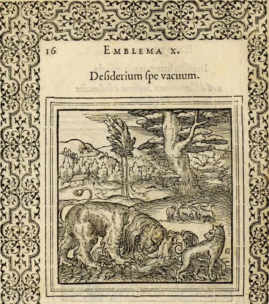 An illustration from Hadriani Iunii medici Emblemata, ad D. Arnoldum Cobelium [electronic resource]: eiusdem Aenigmatum libellus, ad D. Arnoldum Rosenbergum, 1565, leaf 22