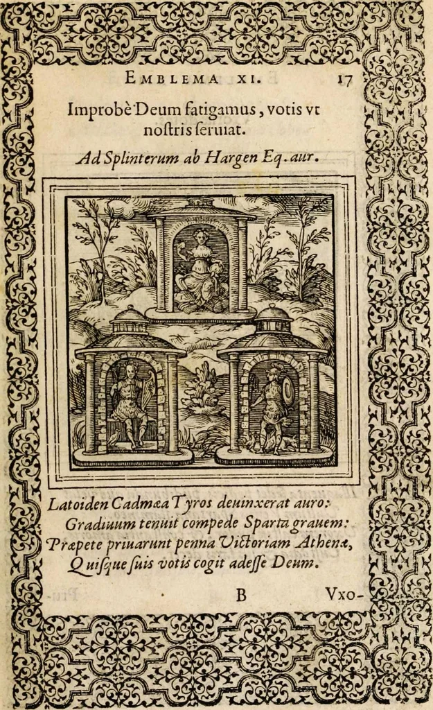 An illustration from Hadriani Iunii medici Emblemata, ad D. Arnoldum Cobelium [electronic resource]: eiusdem Aenigmatum libellus, ad D. Arnoldum Rosenbergum, 1565, leaf 23