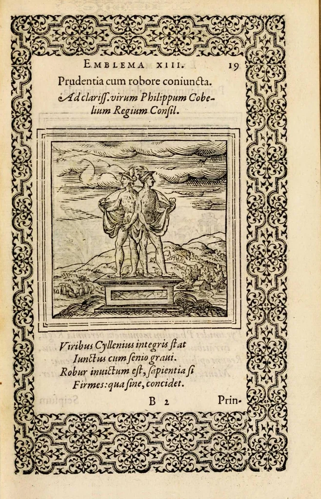 An illustration from Hadriani Iunii medici Emblemata, ad D. Arnoldum Cobelium [electronic resource]: eiusdem Aenigmatum libellus, ad D. Arnoldum Rosenbergum, 1565, leaf 25