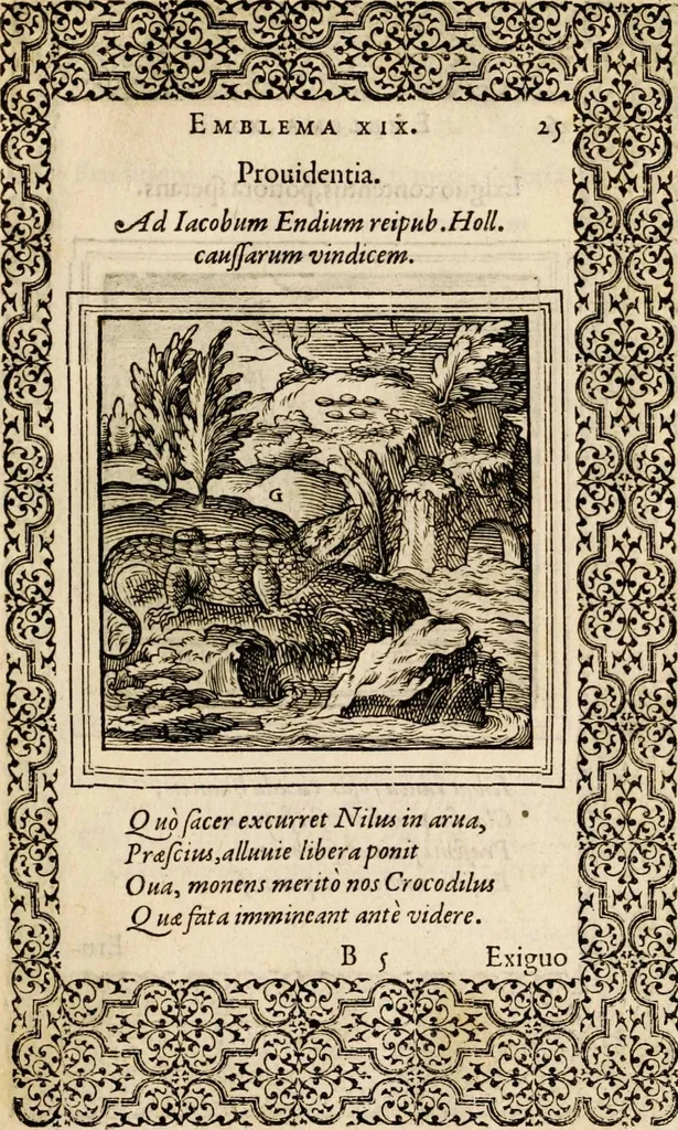 An illustration from Hadriani Iunii medici Emblemata, ad D. Arnoldum Cobelium [electronic resource]: eiusdem Aenigmatum libellus, ad D. Arnoldum Rosenbergum, 1565, leaf 31