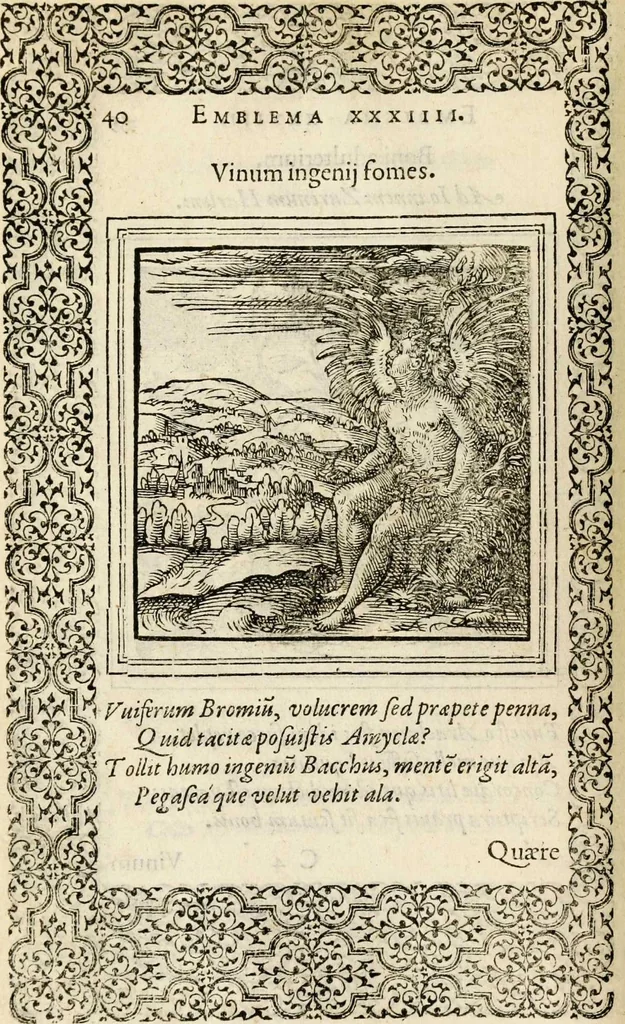An illustration from Hadriani Iunii medici Emblemata, ad D. Arnoldum Cobelium [electronic resource]: eiusdem Aenigmatum libellus, ad D. Arnoldum Rosenbergum, 1565, leaf 46