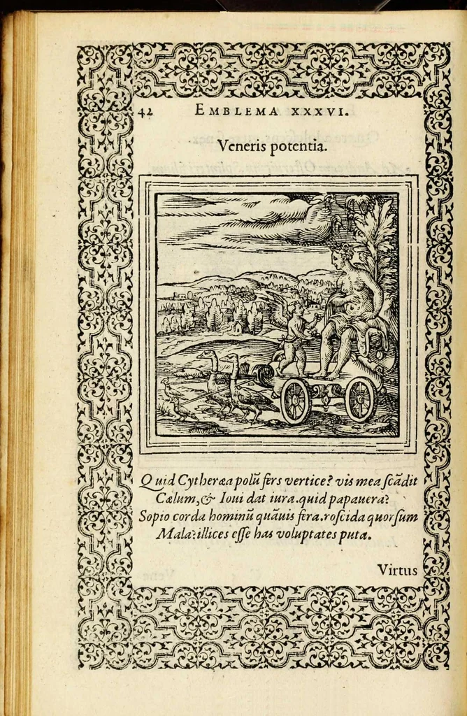 An illustration from Hadriani Iunii medici Emblemata, ad D. Arnoldum Cobelium [electronic resource]: eiusdem Aenigmatum libellus, ad D. Arnoldum Rosenbergum, 1565, leaf 48
