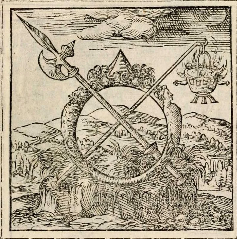 An illustration from Hadriani Iunii medici Emblemata, ad D. Arnoldum Cobelium [electronic resource]: eiusdem Aenigmatum libellus, ad D. Arnoldum Rosenbergum, 1565, leaf 63