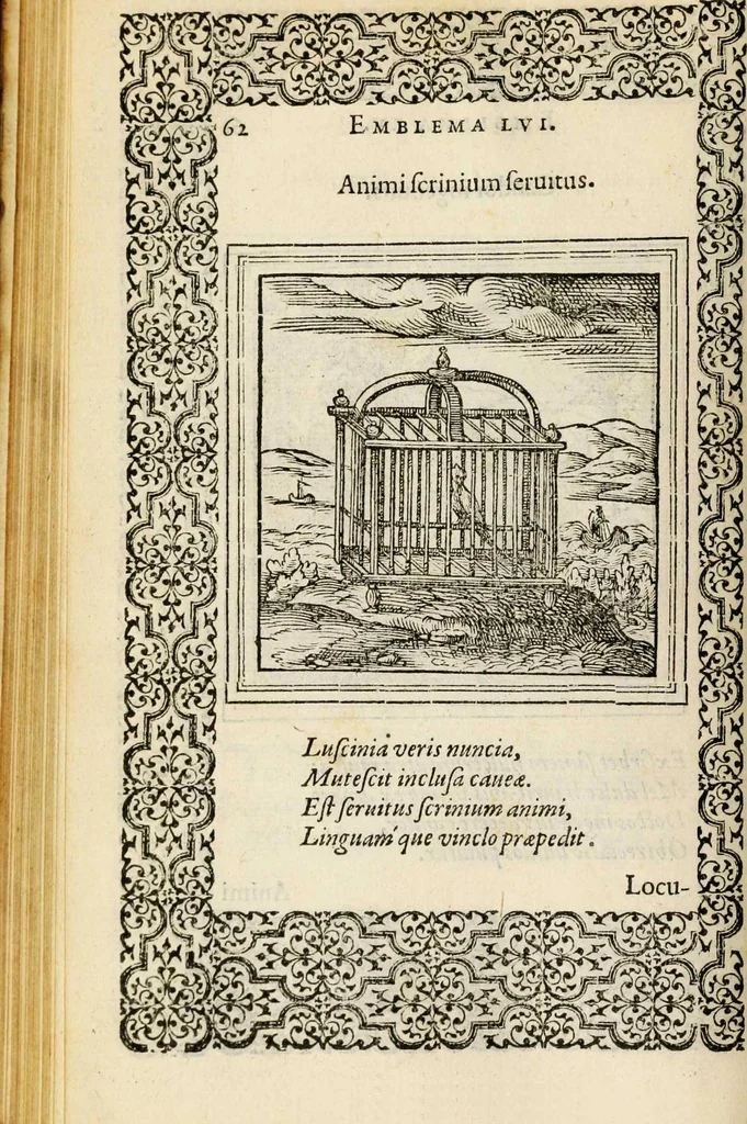An illustration from Hadriani Iunii medici Emblemata, ad D. Arnoldum Cobelium [electronic resource]: eiusdem Aenigmatum libellus, ad D. Arnoldum Rosenbergum, 1565, leaf 68