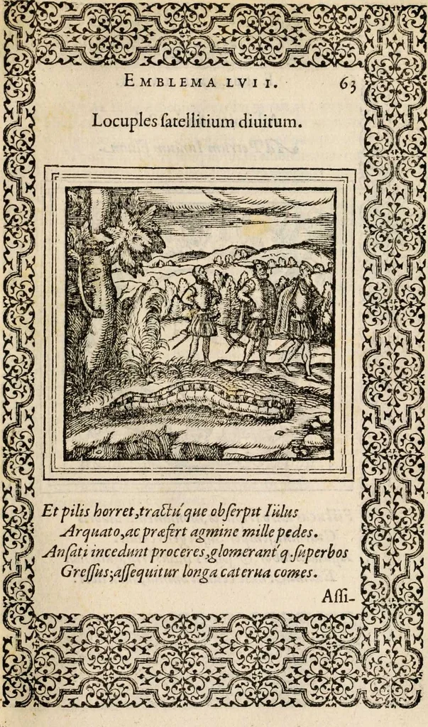 An illustration from Hadriani Iunii medici Emblemata, ad D. Arnoldum Cobelium [electronic resource]: eiusdem Aenigmatum libellus, ad D. Arnoldum Rosenbergum, 1565, leaf 69