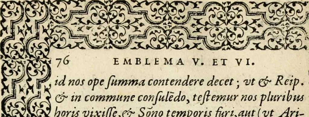 An illustration from Hadriani Iunii medici Emblemata, ad D. Arnoldum Cobelium [electronic resource]: eiusdem Aenigmatum libellus, ad D. Arnoldum Rosenbergum, 1565, leaf 82